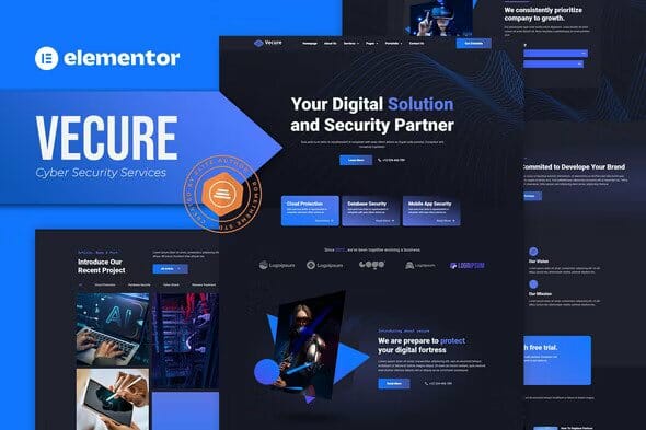 Vecure – Cyber Security Services Elementor Template Kit