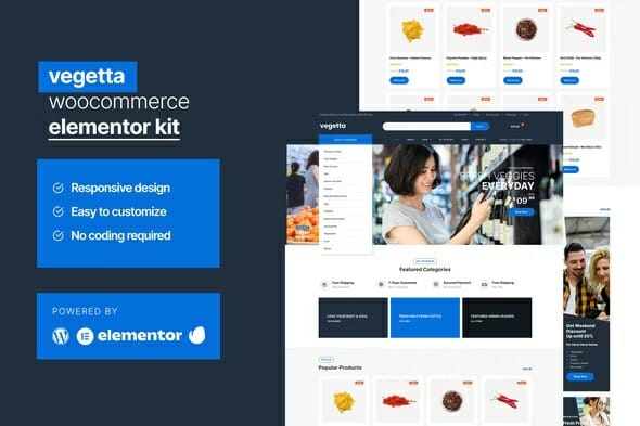 Vegetta – Supermarket Multipurpose Woocommerce Elementor Kit