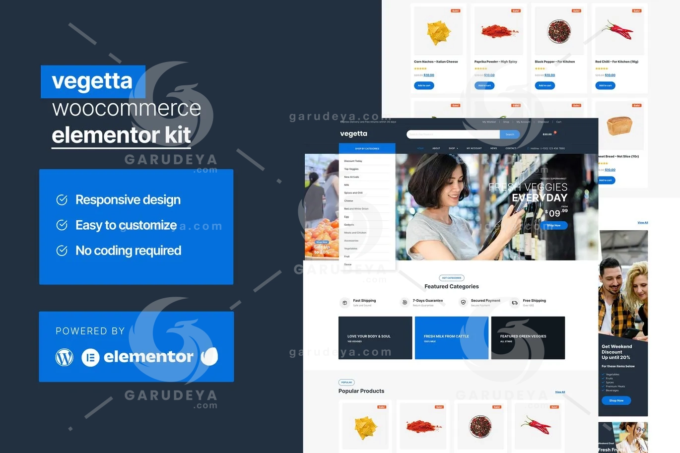 Vegetta – Supermarket Multipurpose Woocommerce Elementor Kit