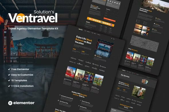 Ventravel – Traveling Agency Elementor Template Kit