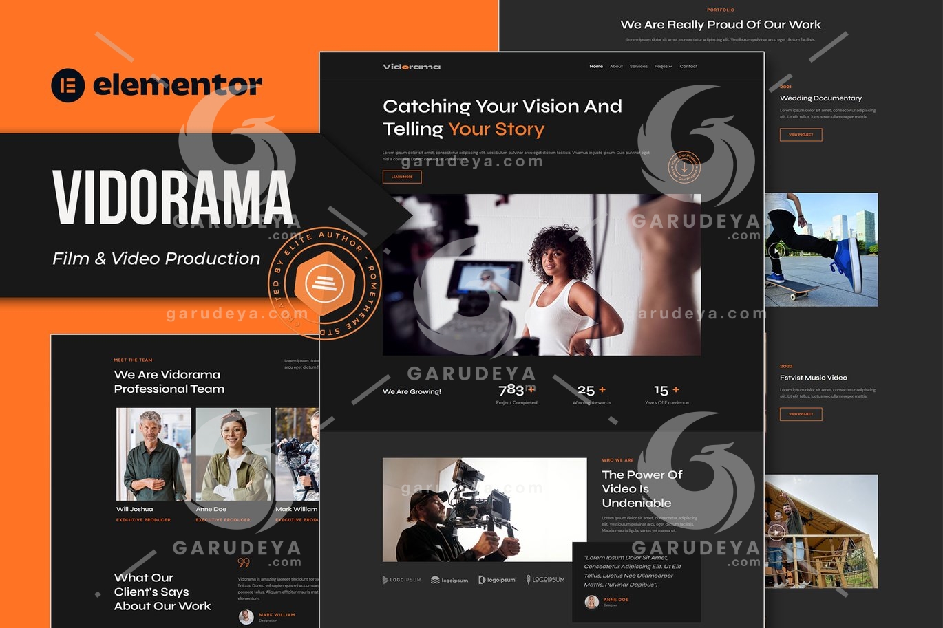 Vidorama – Film & Video Production Service Elementor Template Kit