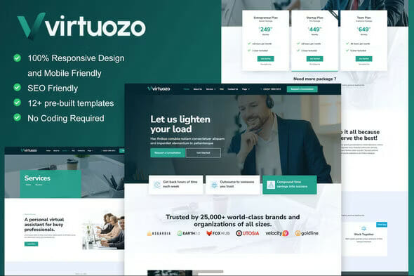 Virtuozo - Virtual Assistant Service Elementor Template Kit