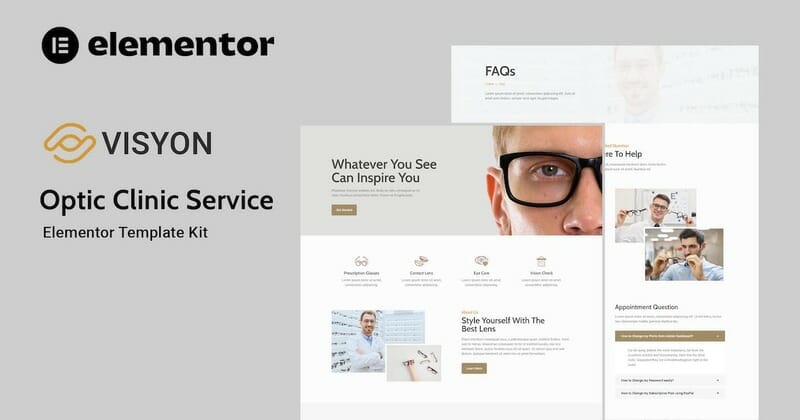 Visyon – Optic Clinic Service Elementor Template Kit