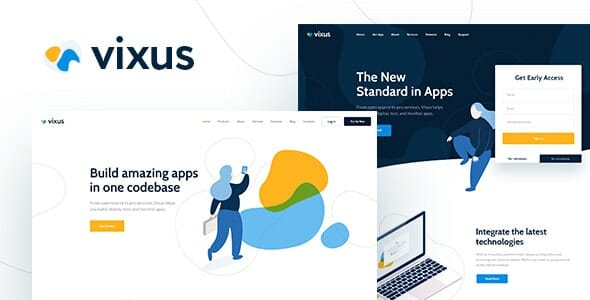 Vixus - Startup & Mobile App WordPress Landing Page Theme