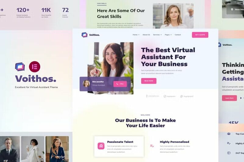 Voithos - Personal Virtual Assistant Elementor Template Kit