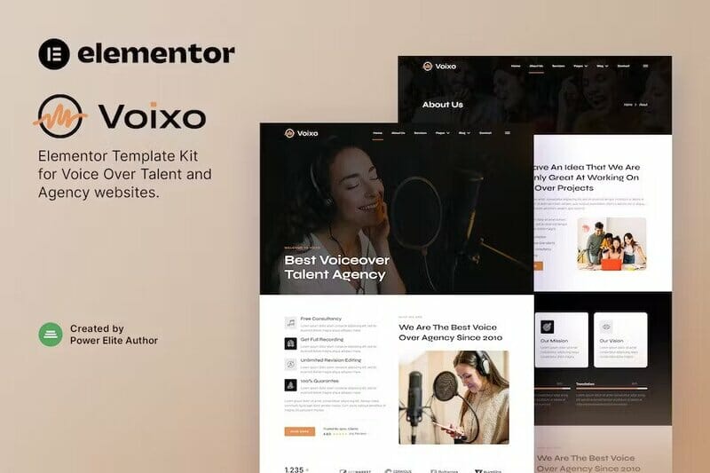 Voixo – Voice Over Talent & Agency Elementor Template Kit