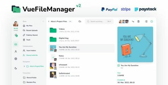 Vue File Manager – Store, Share & Get Files Instantly – Private Cloud Build on Vue & Laravel