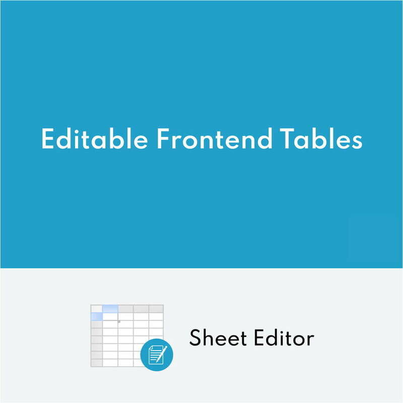 WP Sheet Editor Editable Frontend Tables