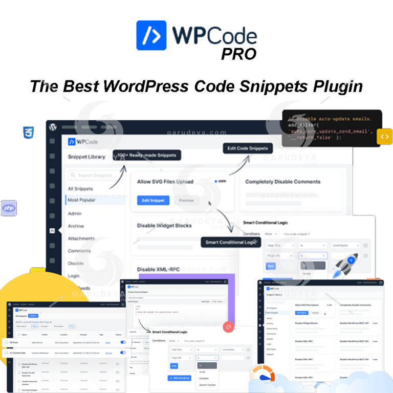 WPCode Pro - The Best WordPress Code Snippets Plugin | Garudeya.com