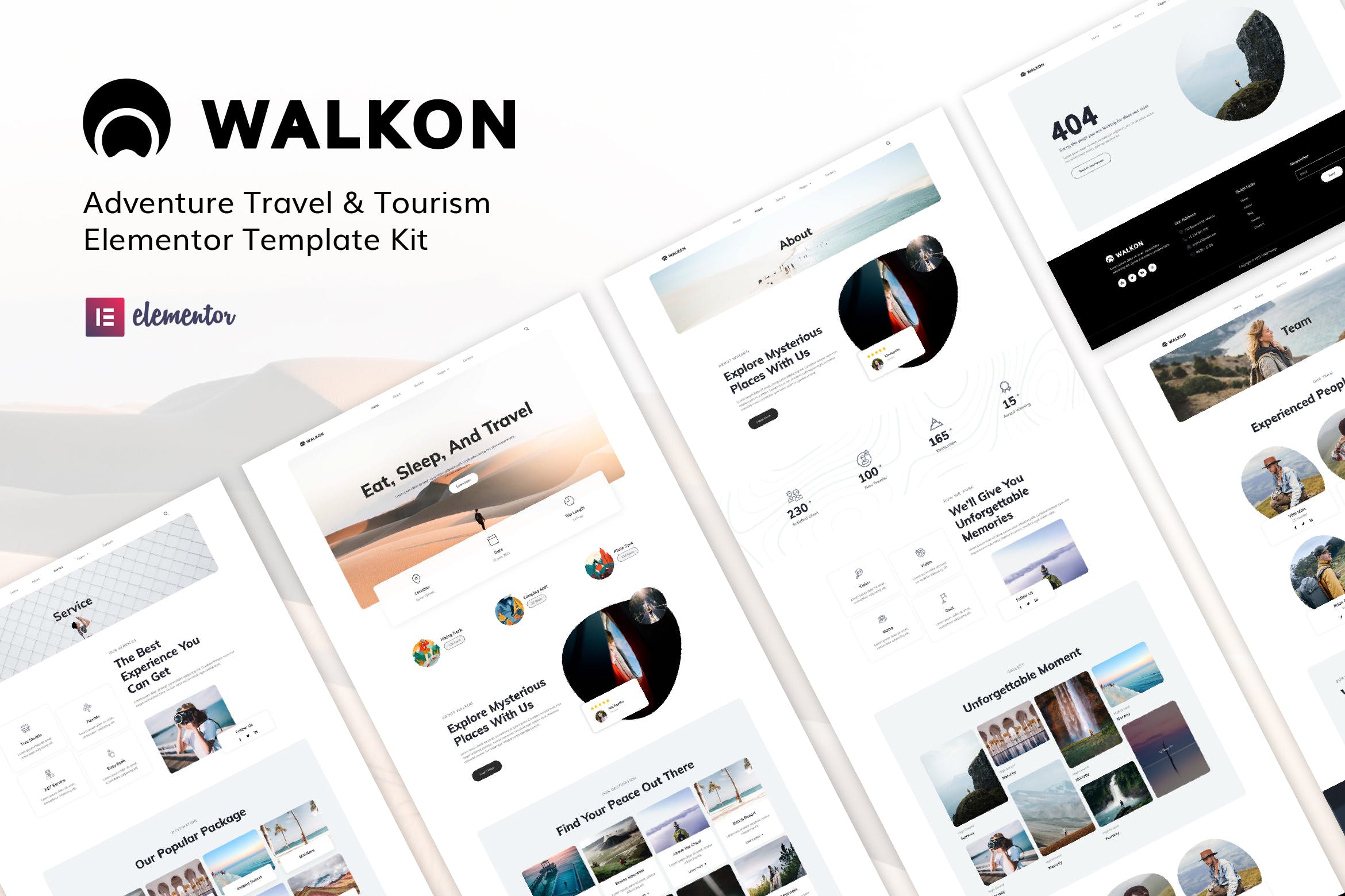 WalkOn – Adventure Travel & Tourism Elementor Template Kit