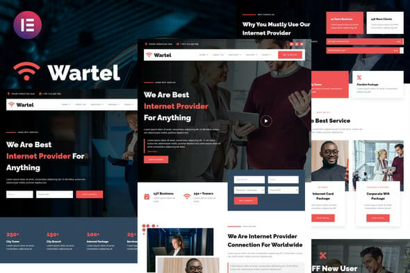 Wartel – Home Wifi & Internet Provider Services Elementor Template Kit