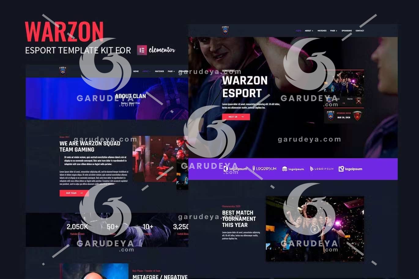 Warzon – Esports Gaming Elementor Template Kit