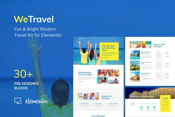 WeTravel – Travel and Tourism Elementor Template Kit
