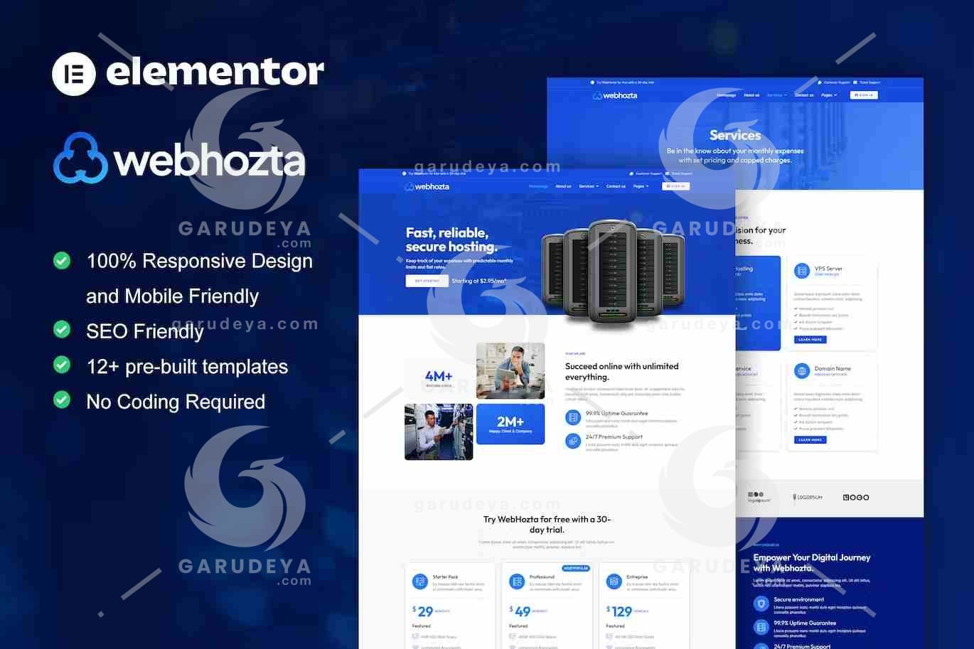 WebHozta – Hosting Service Elementor Template Kit