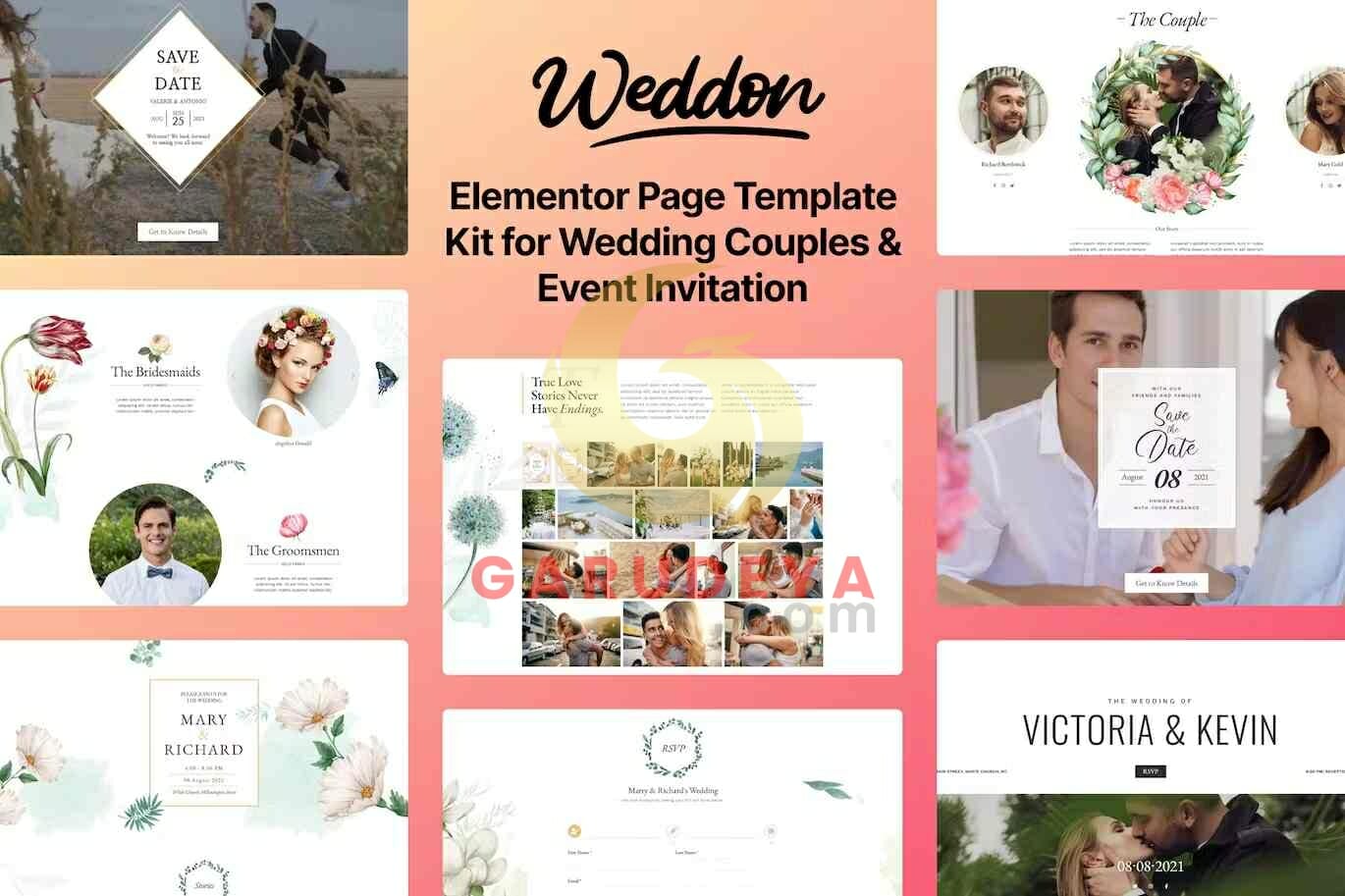 Weddon - Wedding Event Invitation Elementor Template Kit