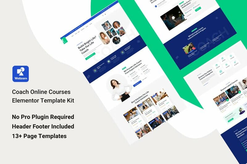 Wellern – Coach Online Courses Elementor Template Kit