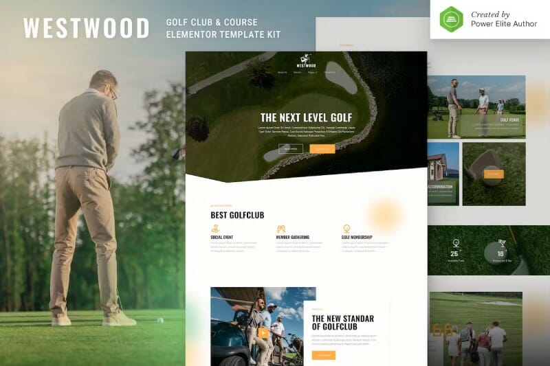 Westwood – Golf Club & Course Elementor Template Kit