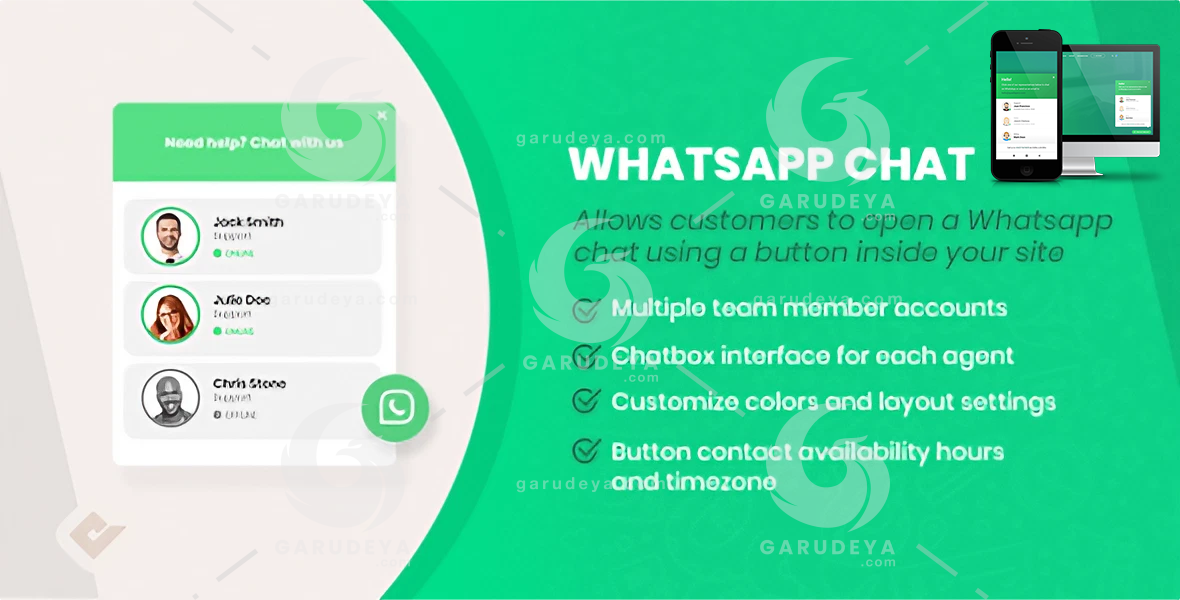 WhatsApp Chat Pro (WP Social Chat) for WordPress By QuadLayers