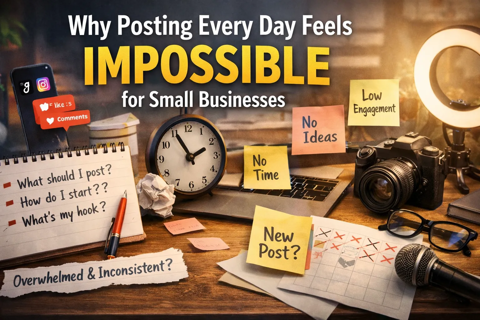 Why Posting Every Day Feels Impossible for Small Businesses (And How to Fix the Workflow Problem)