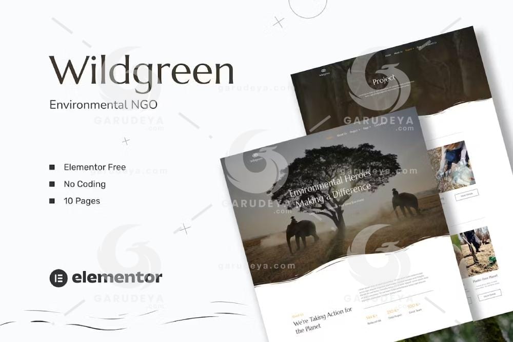 Wildgreen - Environmental NGO Elementor Template Kit