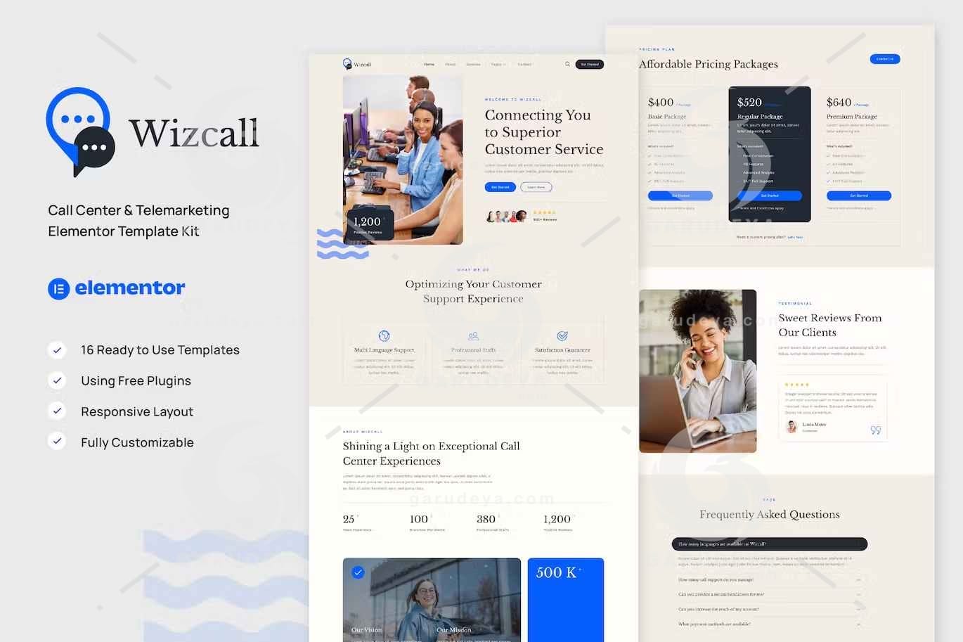 Wizcall – Call Center & Telemarketing Elementor Template Kit