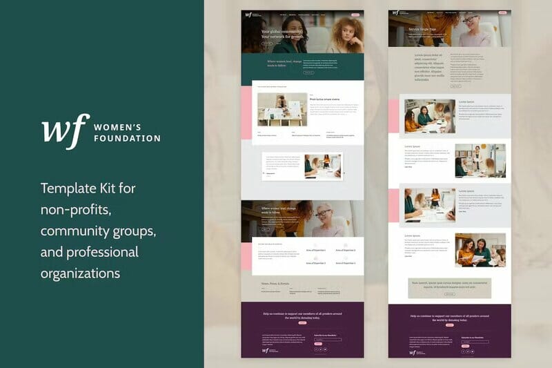 Women’s Foundation Non-Profit WordPress Elementor Template Kit