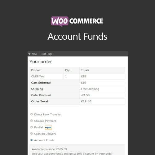 WooCommerce Account Funds