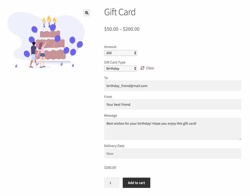 WooCommerce Gift Cards