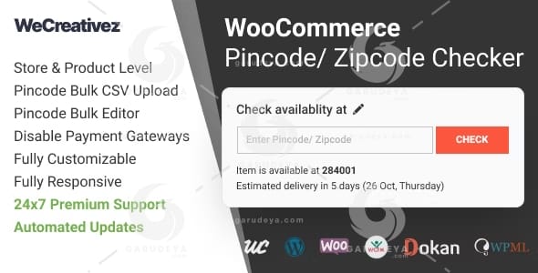 WooCommerce Pincode/Zipcode Checker