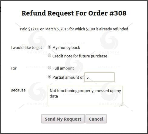 Woocommerce Smart Refunder customer-refund-request