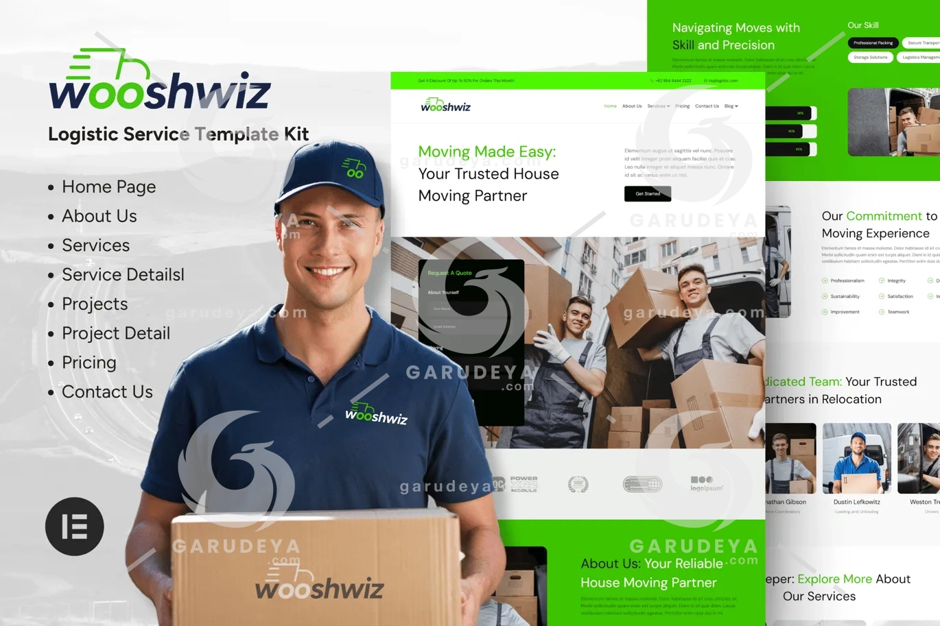 Wooshwiz - Logistic & Shipping Elementor Template Kits