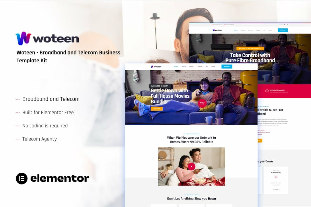 Woteen – Broadband & Telecom Business Template Kit