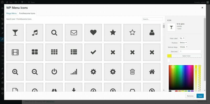 Wp Menu Icons Plugin For WordPress