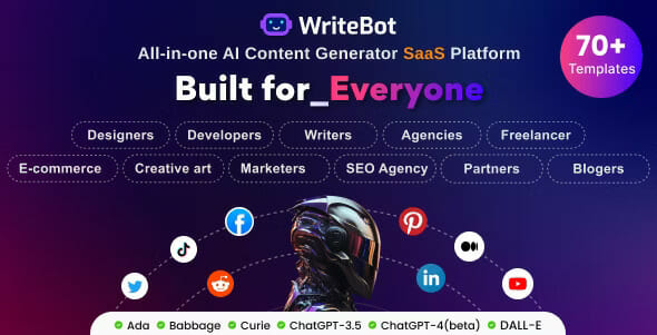 WriteBot – AI Content Generator SaaS Platform