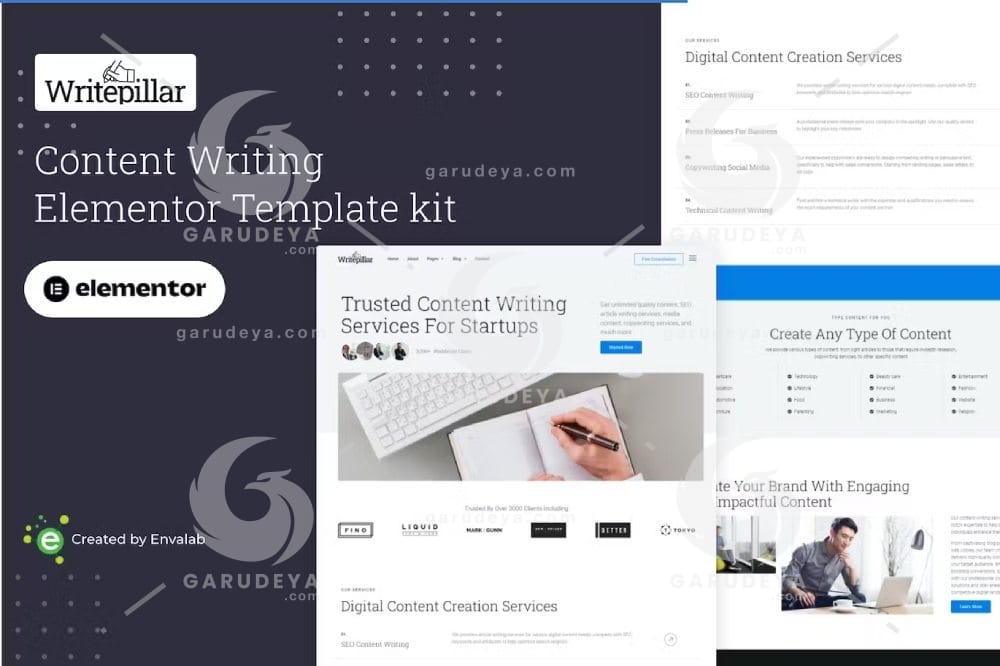 Writepillar – Content Writing Services Elementor Template Kit