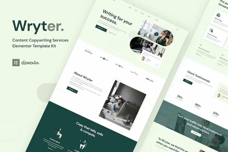 Wryter – Content Copywriting Services Elementor Template Kit