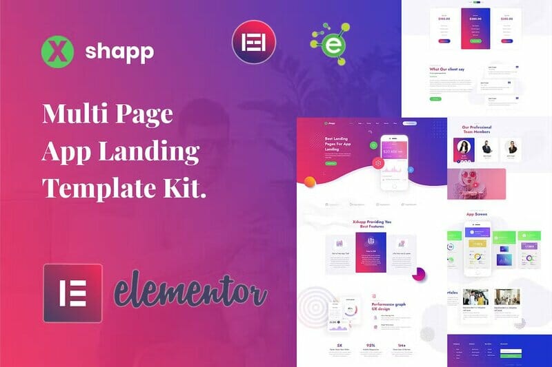 Xshapp – App Landing Elementor Template Kit
