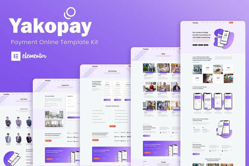 Yakopay – Online Payment App Elementor Template Kit