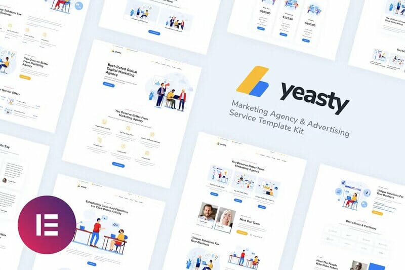 Yeasty Marketing Agency & Advertising Service Elementor Template Kit