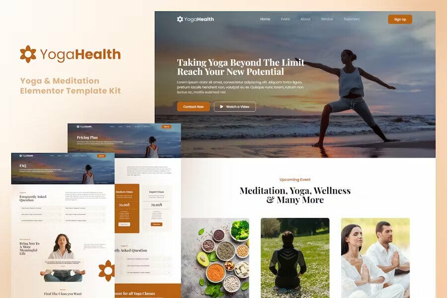 YogaHealth - Yoga & Meditation Elementor Template Kit