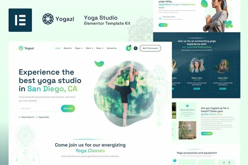 Yogazi – Yoga Studio Elementor Pro Template Kit