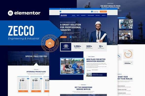 Zecco – Engineering & Industrial Company Elementor Template Kit