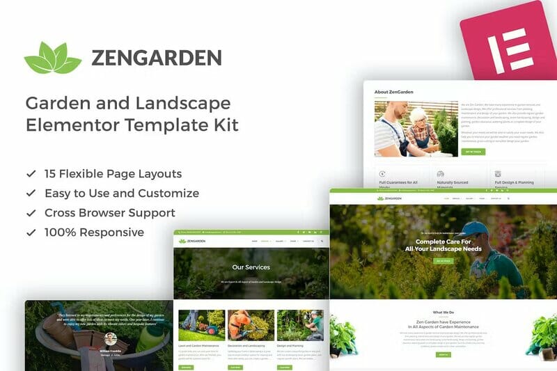 ZenGarden – Garden & Landscape Elementor Template Kit