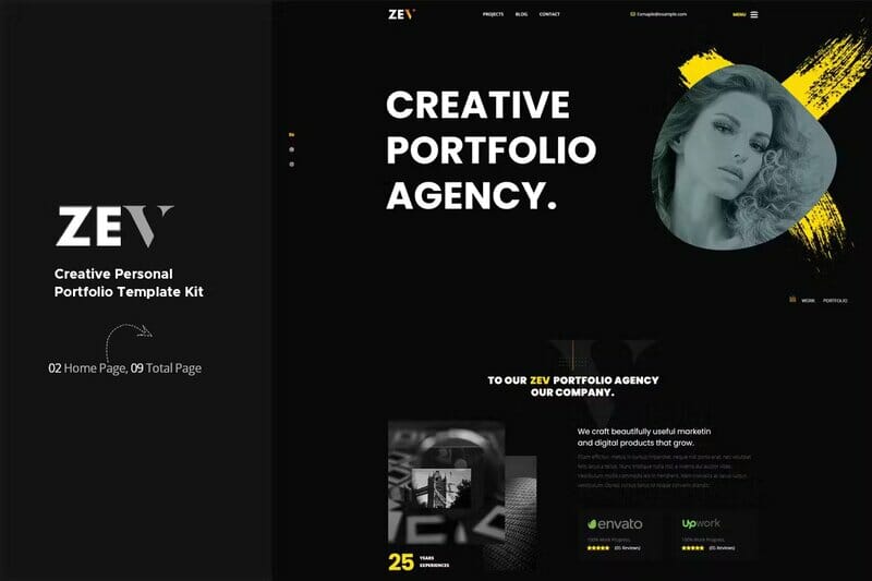 Zev - Creative Personal Portfolio Template Kit