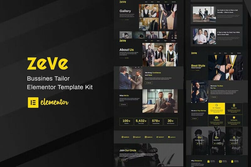 Zeve – Tailor Service Elementor Template Kit