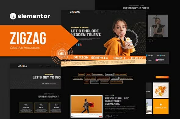 Zigzag – Creative Industries Elementor Template Kit