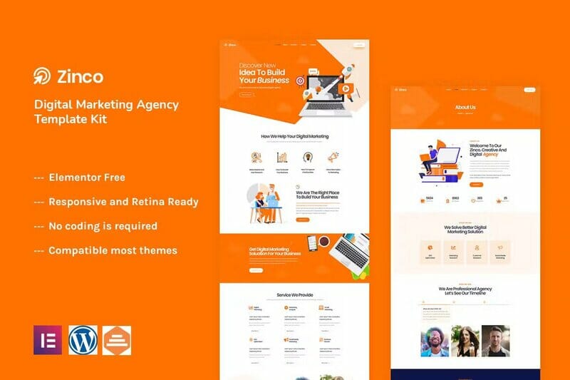 Zinco – Digital Marketing Agency Elementor Template Kit