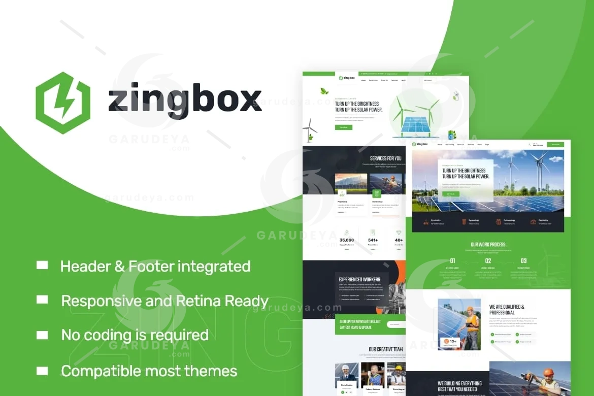 Zingbox – Wind & Solar Energy Elementor Template Kit