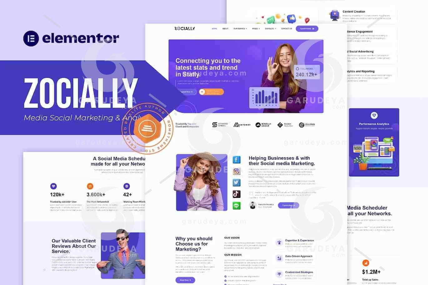 Zocially – Social Media Marketing & Analythic Elementor Template Kit