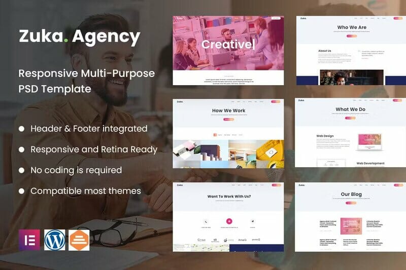 Zuka-Agency | Creative Portfolio & Agency Template Kit